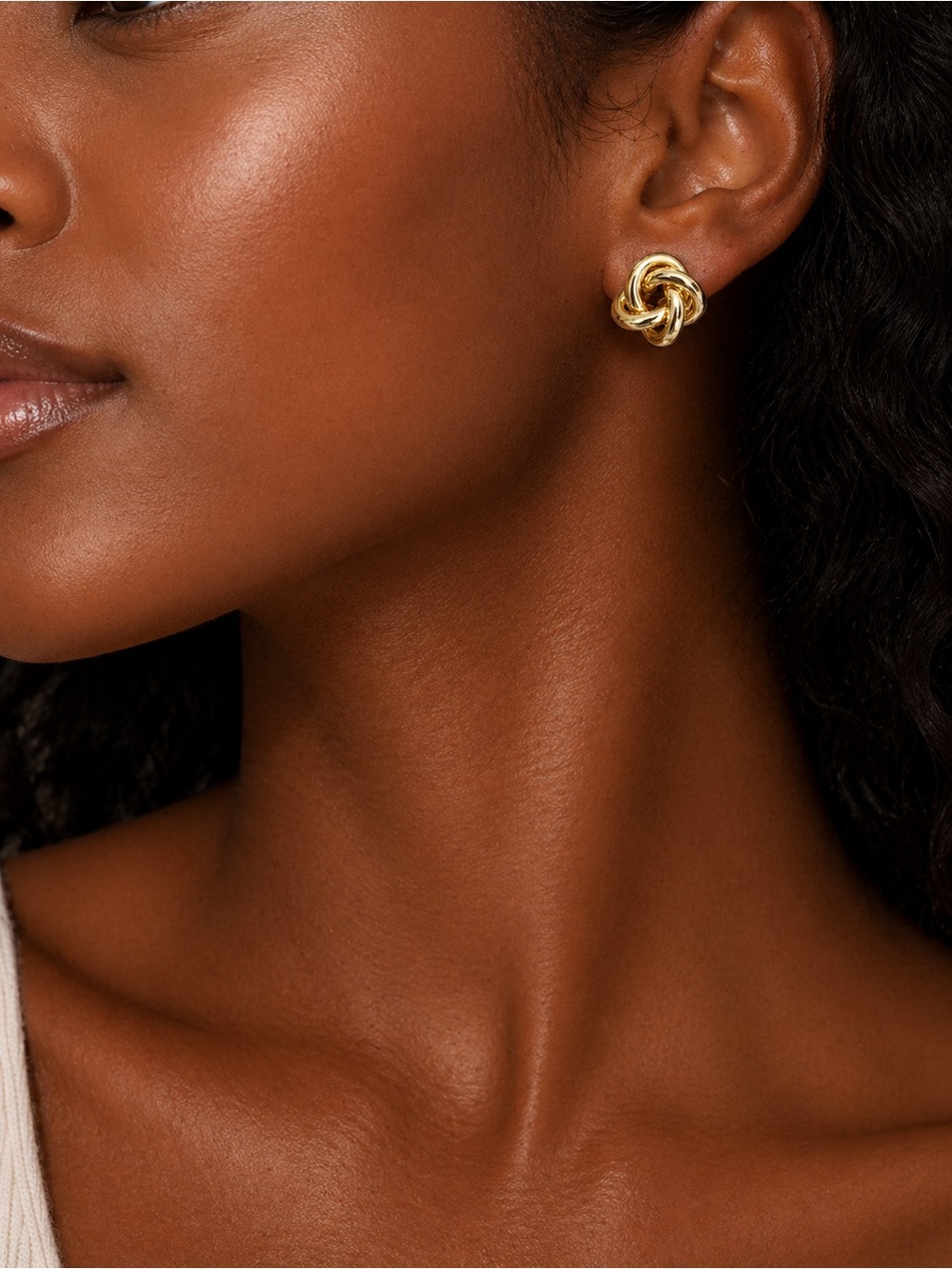 Classic Gold Knot Stud Earrings by - Picture 1 of 3